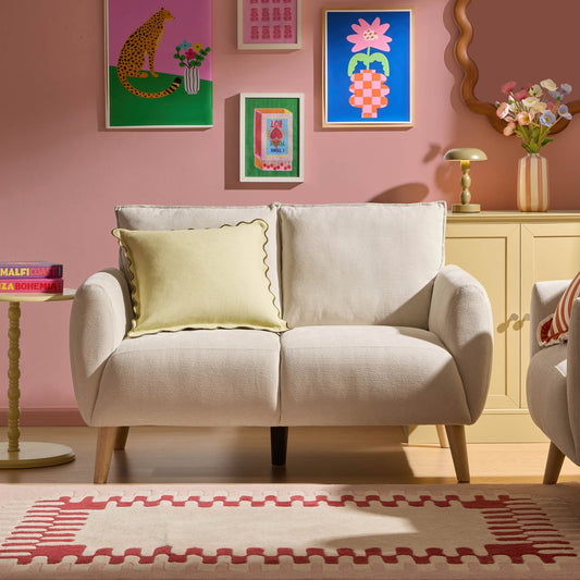 Clapham Compact 2 Seater Sofa - Chenille Ivory - DUSK
