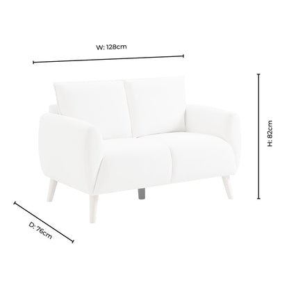 Clapham Compact 2 Seater Sofa - Chenille Ivory - DUSK