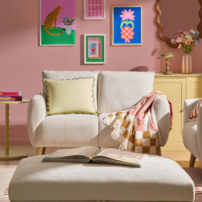 Clapham Compact 2 Seater Sofa - Chenille Ivory - DUSK