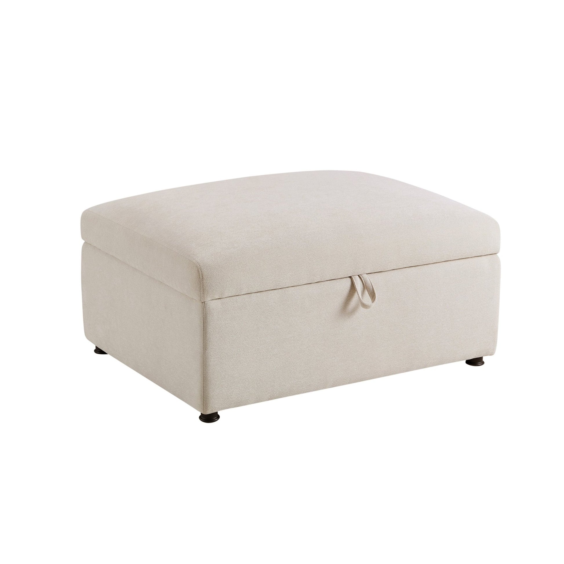 Clapham Storage Pouffe - Chenille Ivory - DUSK