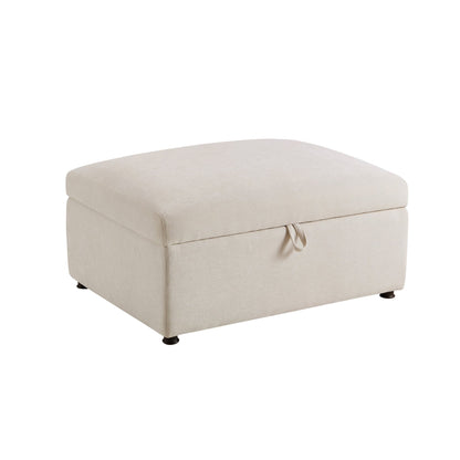 Clapham Storage Pouffe - Chenille Ivory - DUSK