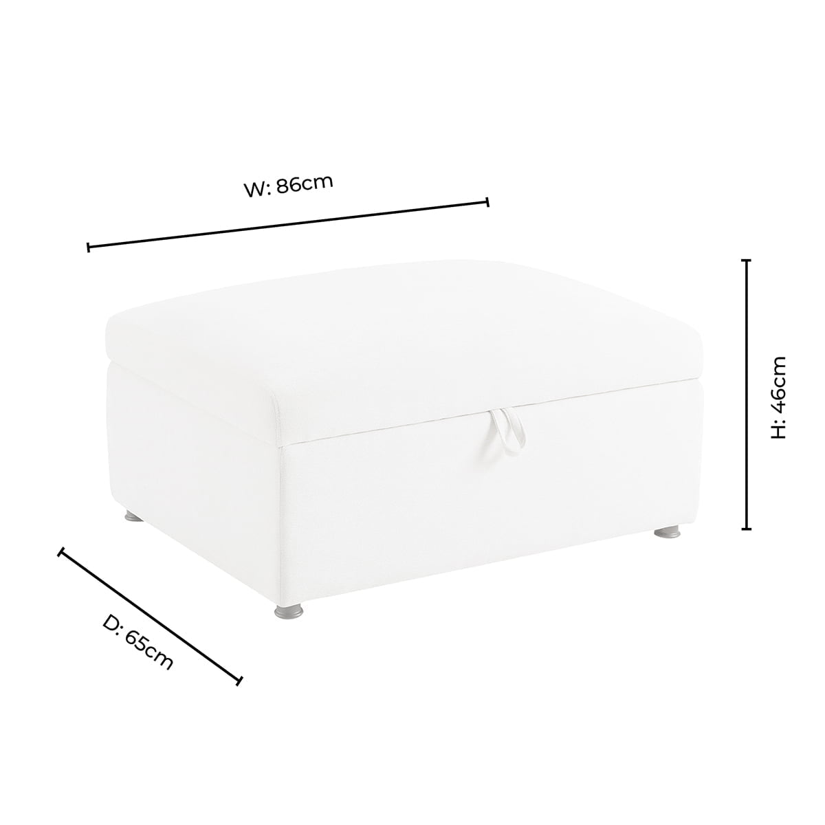 Clapham Storage Pouffe - Chenille Ivory - DUSK