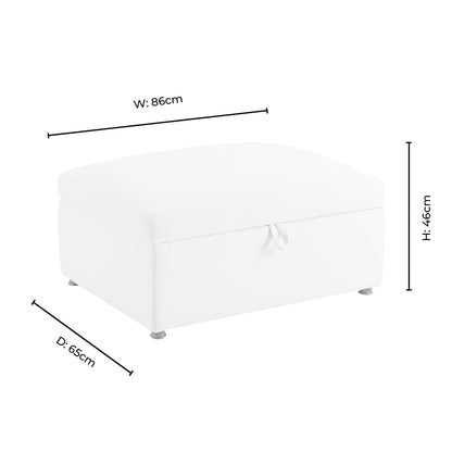 Clapham Storage Pouffe - Chenille Ivory - DUSK