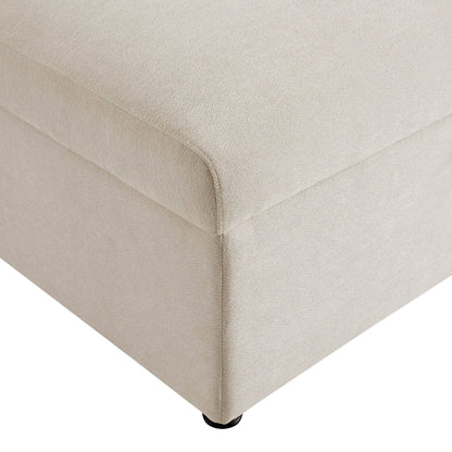 Clapham Storage Pouffe - Chenille Ivory - DUSK