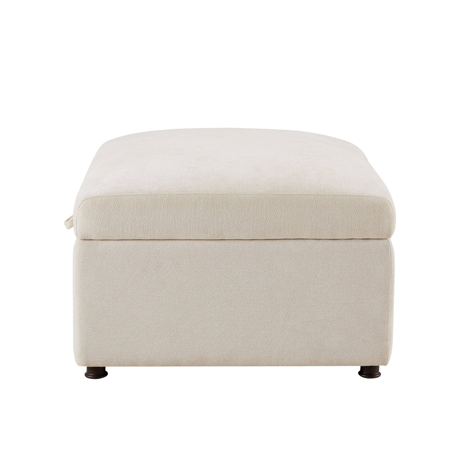 Clapham Storage Pouffe - Chenille Ivory - DUSK