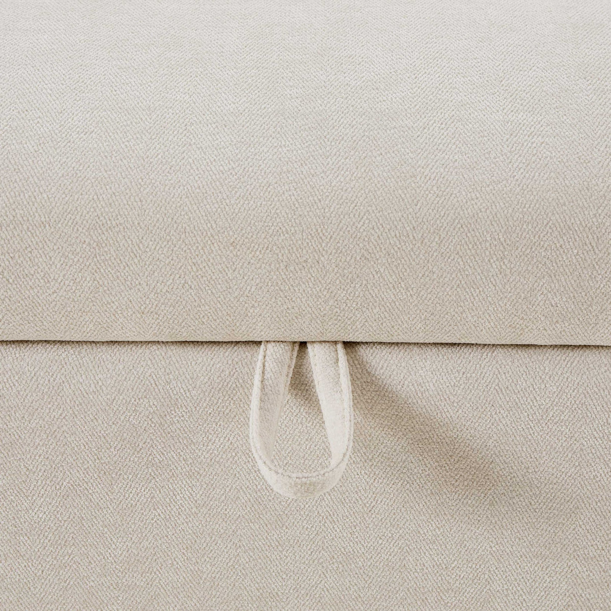 Clapham Storage Pouffe - Chenille Ivory - DUSK