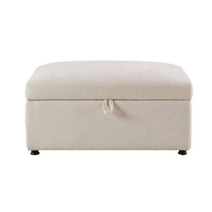 Clapham Storage Pouffe - Chenille Ivory - DUSK
