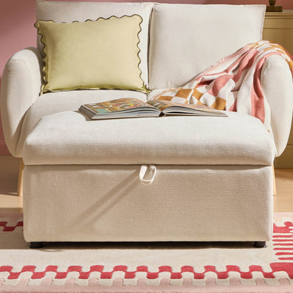 Clapham Storage Pouffe - Chenille Ivory - DUSK