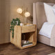 Cleo Acacia Wood 1 Drawer Bedside Table - Light Wood - DUSK