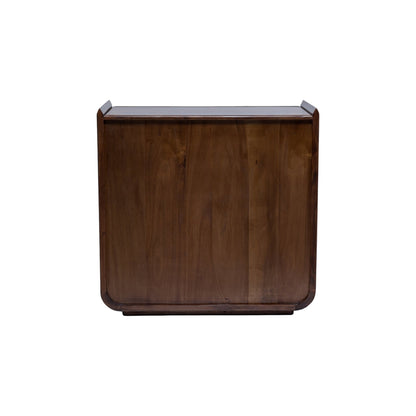 Cleo Acacia Wood 1 Drawer Bedside Table - Walnut - DUSK