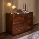 Cleo Acacia Wood 6 Drawer Chest - Walnut - DUSK