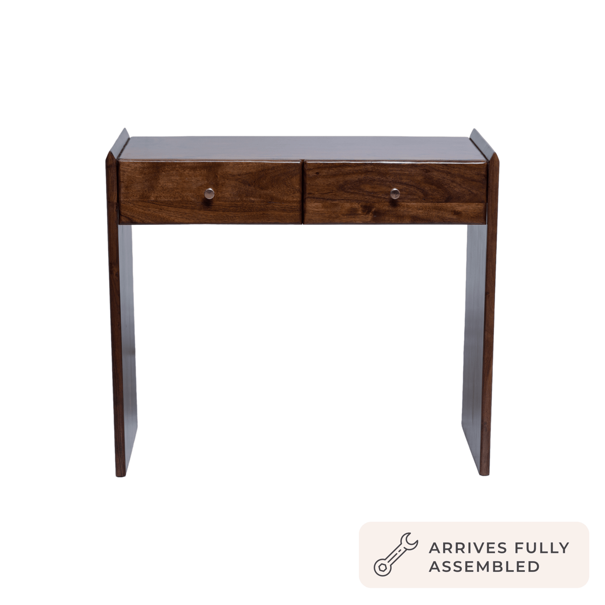 Cleo Acacia Wood Dressing Table Console - Walnut - DUSK