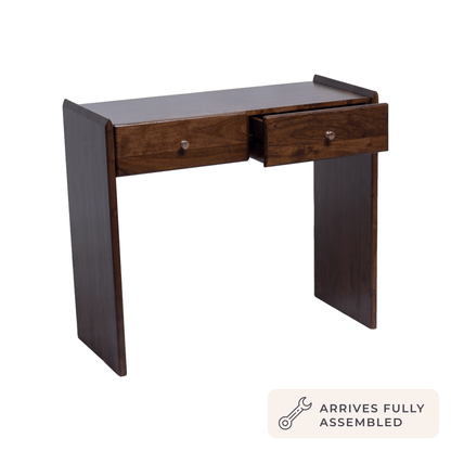 Cleo Acacia Wood Dressing Table Console - Walnut - DUSK