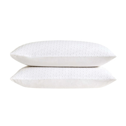 Clipped Jacquard Dobby 100% Cotton Duvet Cover & Pillowcase Set - White - DUSK