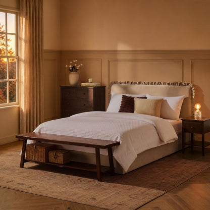 Clipped Jacquard Dobby 100% Cotton Duvet Cover & Pillowcase Set - White - DUSK