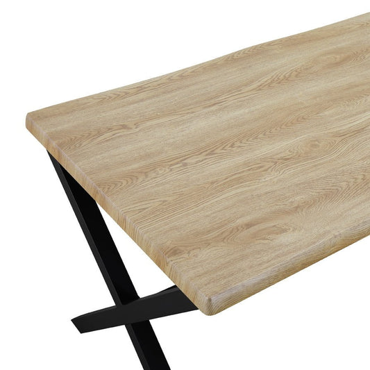 Clover 4-6 Seater Dining Table - White Oak Effect/Black - DUSK