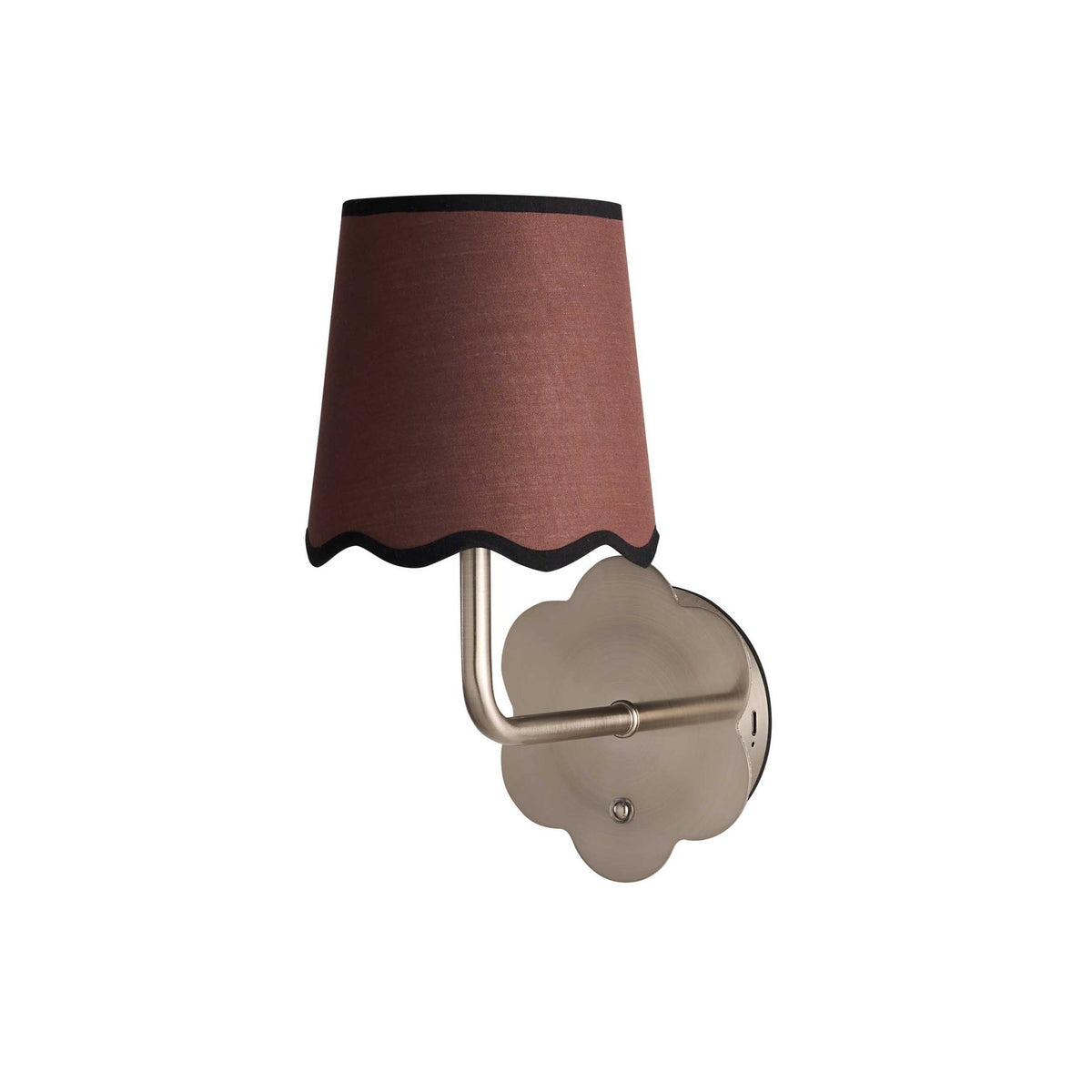 Colette Chrome Flower Rechargeable Wall Light - Chrome/Brown - DUSK