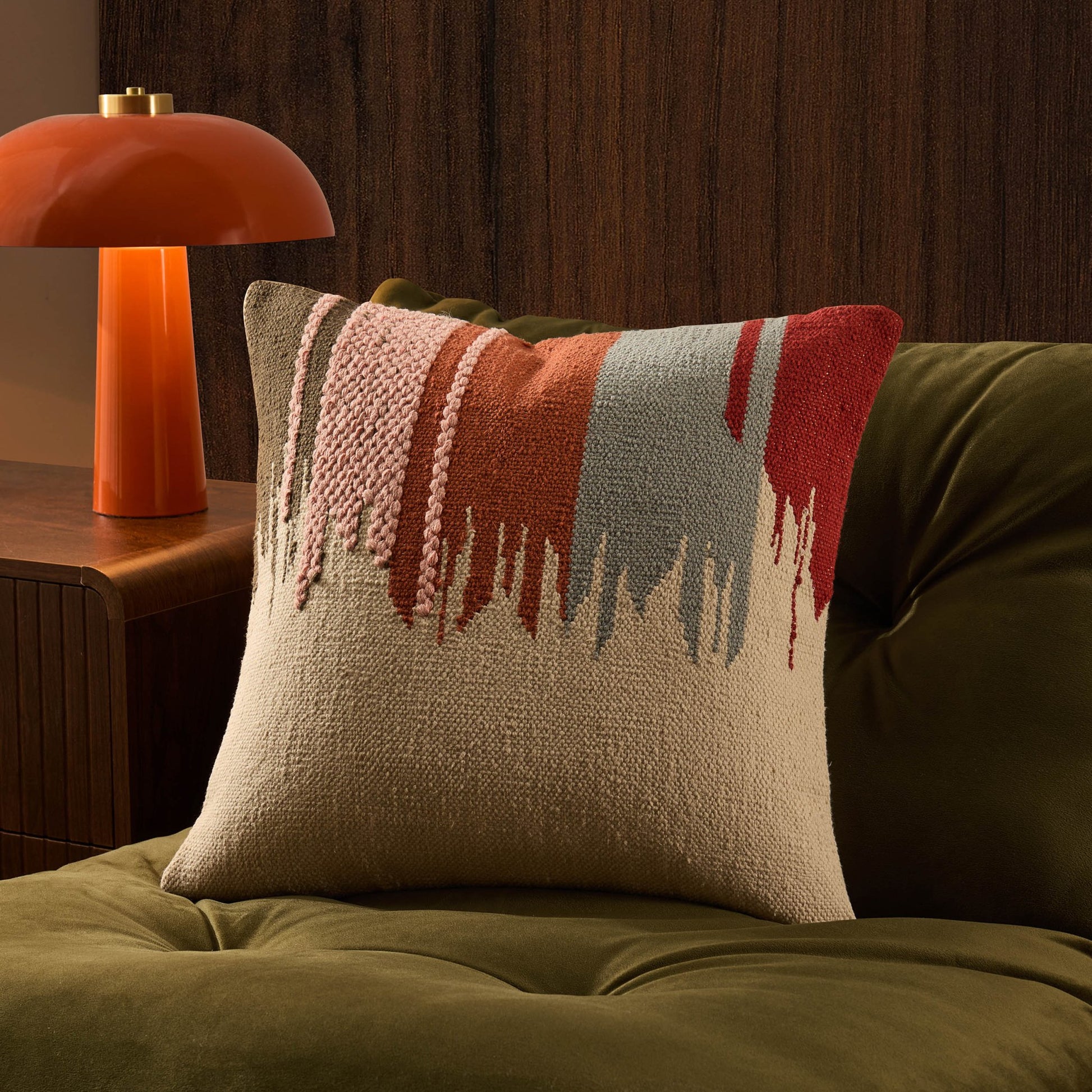 Colour Stitch Fade Effect Sofa Cushion Cover - Multi/Natural - DUSK
