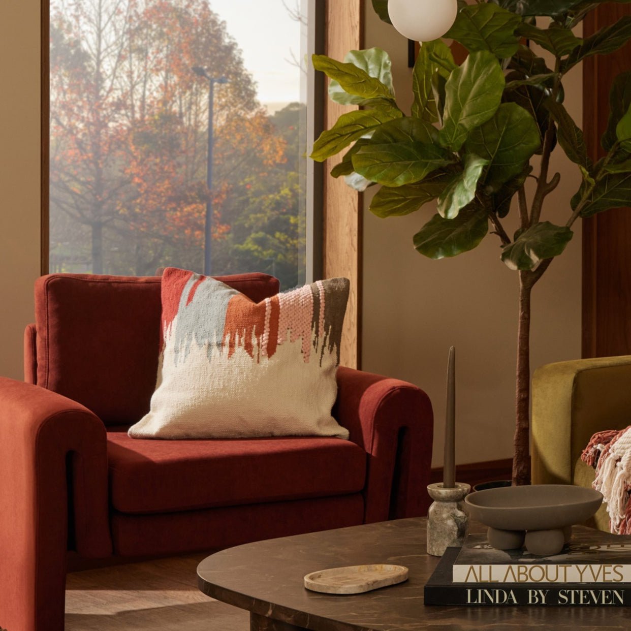 Colour Stitch Fade Effect Sofa Cushion Cover - Multi/Natural - DUSK