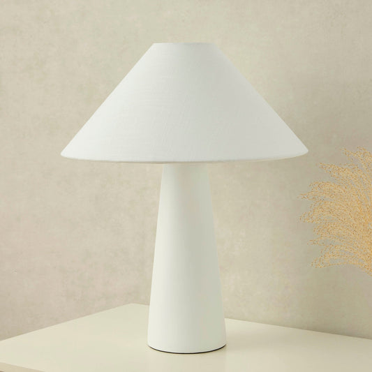 Connie Conical Shade Ceramic Table Lamp - Ivory - DUSK