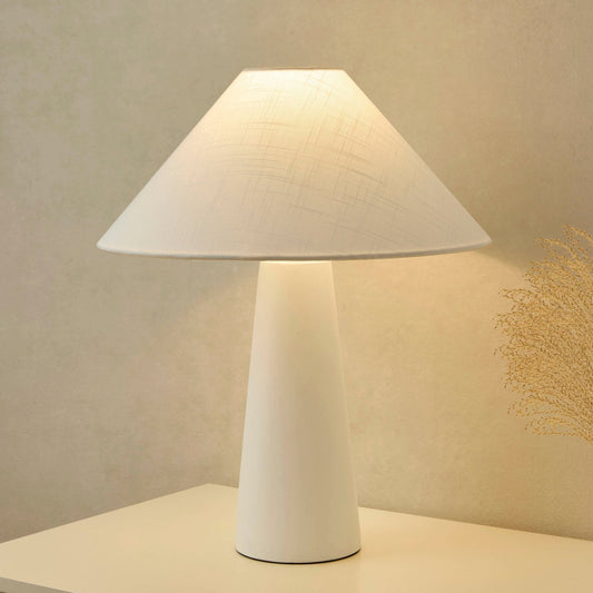 Connie Conical Shade Ceramic Table Lamp - Ivory - DUSK