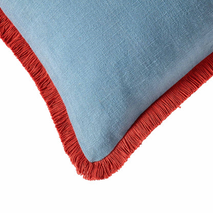 Contrast Edge Tufted Cushion Cover - Blue/ Red - DUSK