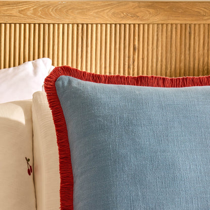 Contrast Edge Tufted Cushion Cover - Blue/ Red - DUSK