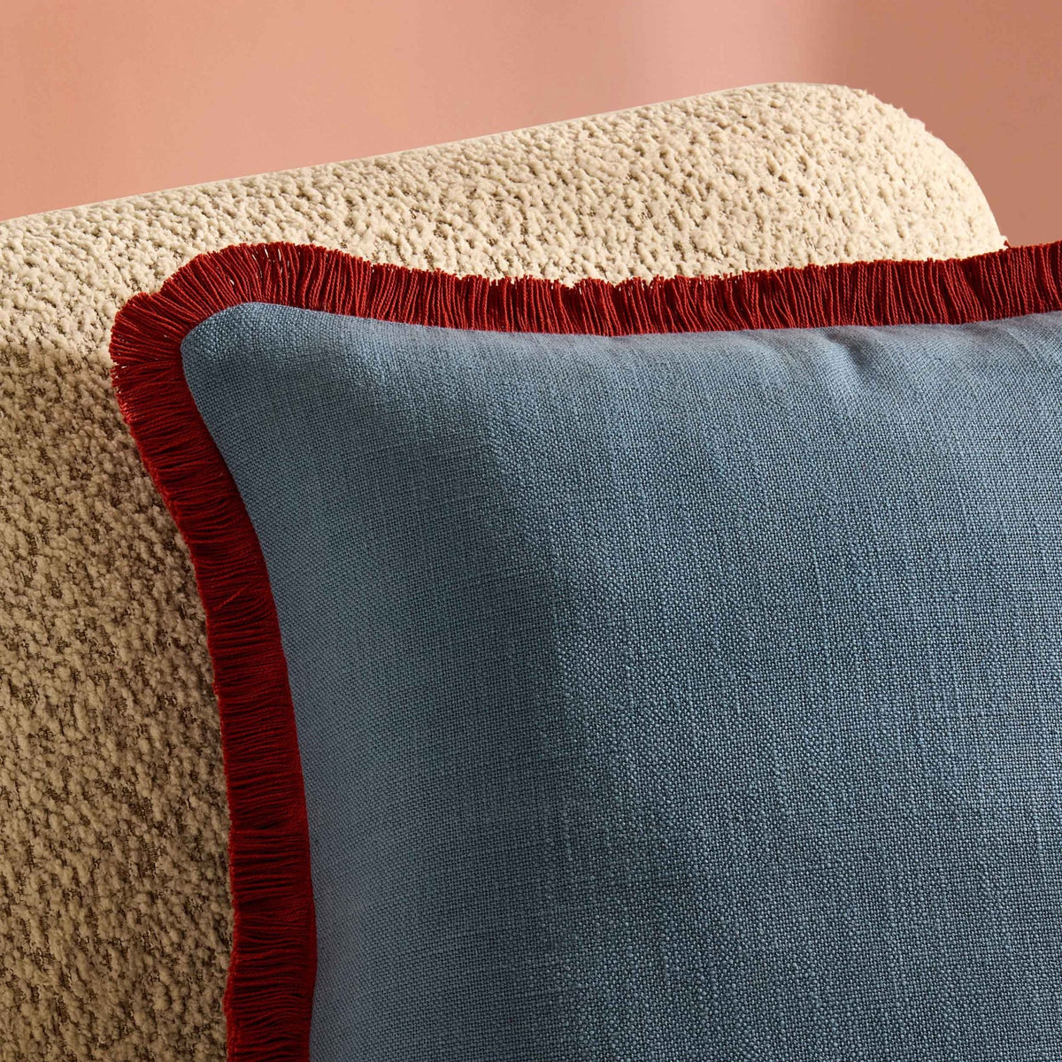 Contrast Edge Tufted Sofa Cushion Cover - Blue/Red - DUSK