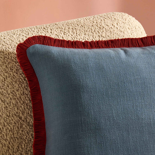 Contrast Edge Tufted Sofa Cushion Cover - Blue/Red - DUSK