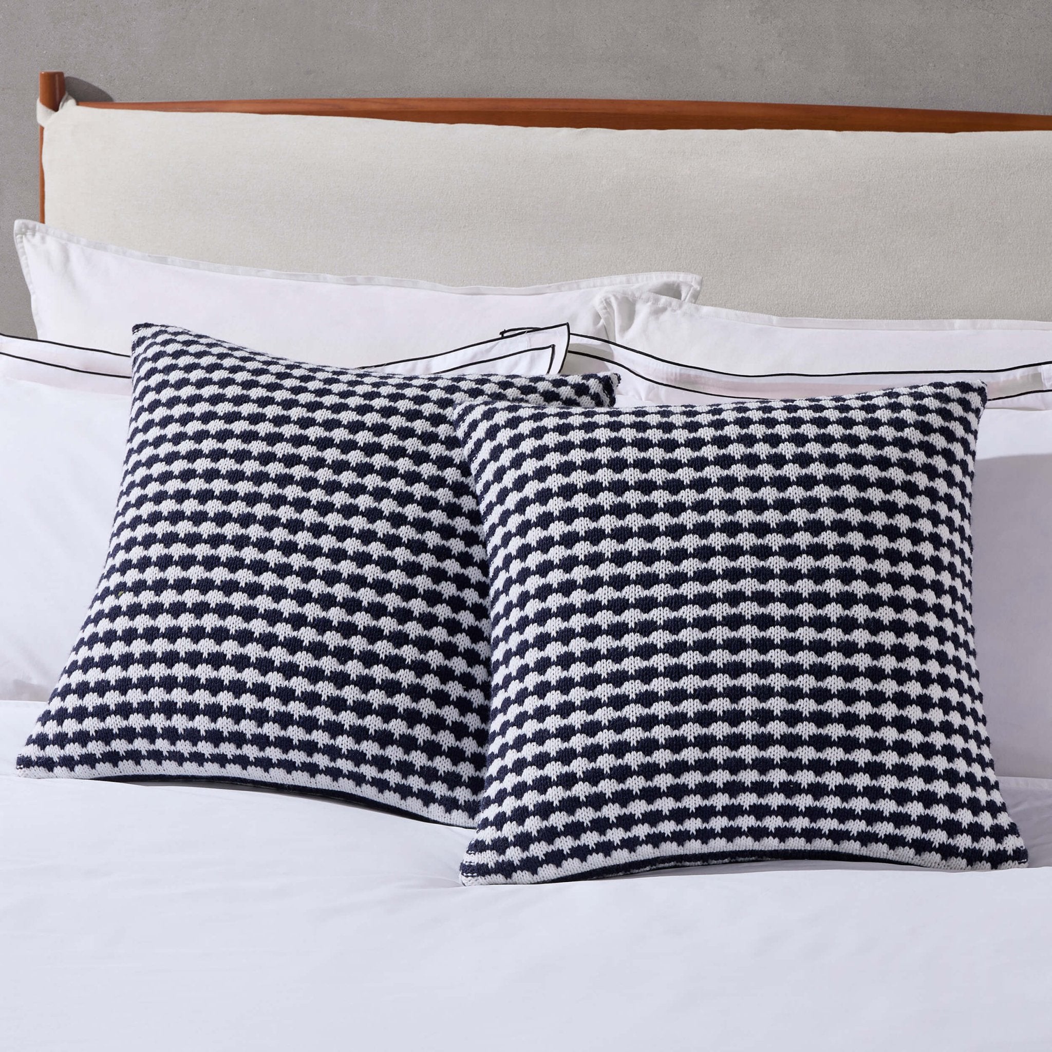 Contrast Pattern Knit Cushion Cover - Midnight - DUSK
