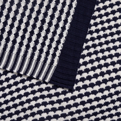 Contrast Pattern Knit Sofa Throw - Midnight - DUSK