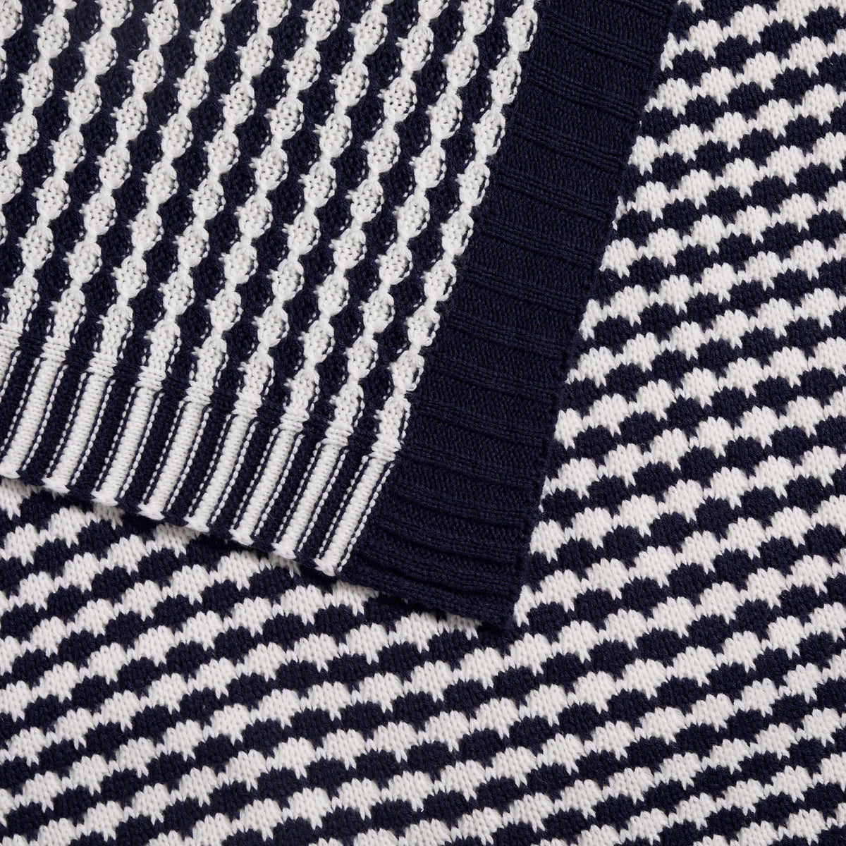 Contrast Pattern Knit Throw - Midnight - DUSK