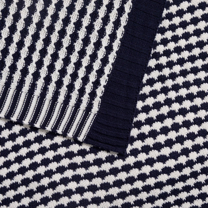 Contrast Pattern Knit Throw - Midnight - DUSK