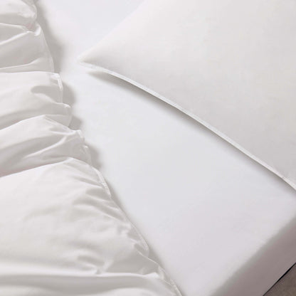 Cooling Cotton 180 Thread Count Duvet Cover, Pillowcase & Fitted Sheet Set - White - DUSK
