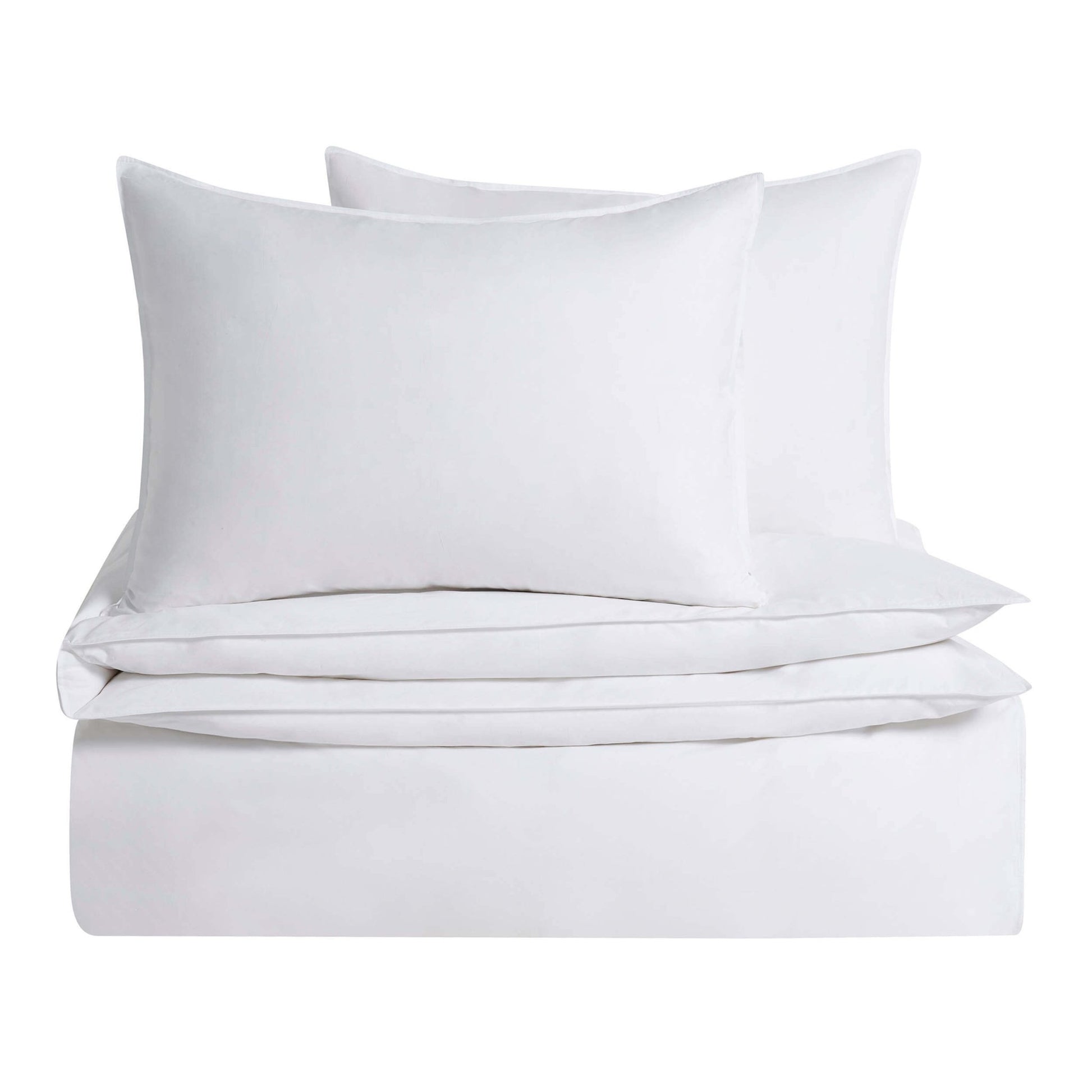 Cooling Cotton 180 Thread Count Duvet Cover, Pillowcase & Fitted Sheet Set - White - DUSK