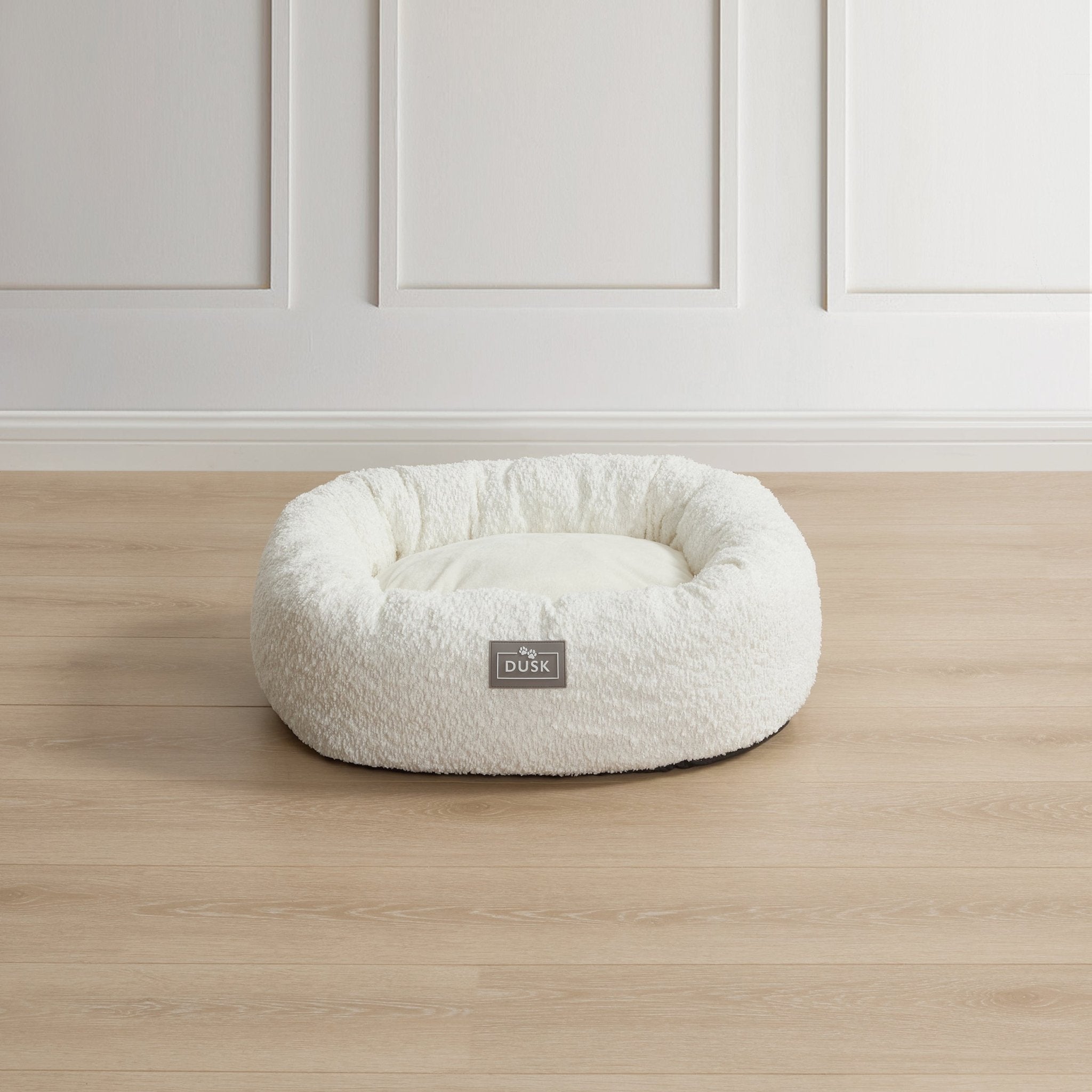 Plush round dog bed best sale