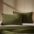 Cosy Brushed Cotton Duvet Cover & Pillowcase Set - Forest Green - DUSK