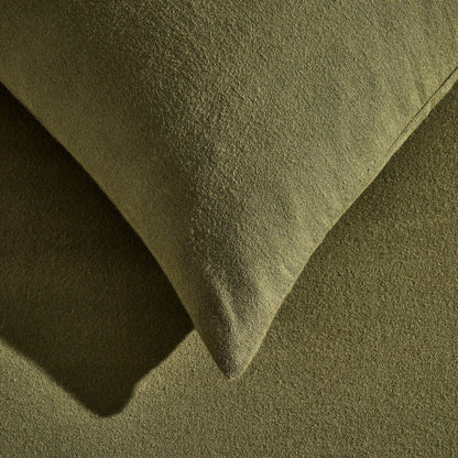 Cosy Brushed Cotton Duvet Cover & Pillowcase Set - Forest Green - DUSK