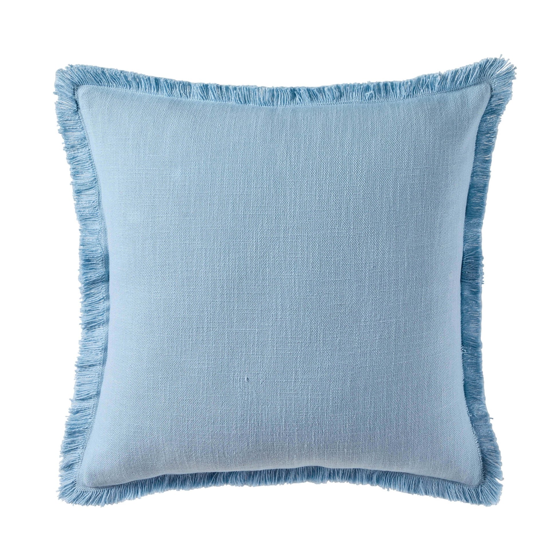 Cotton Fringed Edge Sofa Cushion Cover - Sky Blue - DUSK