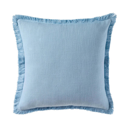 Cotton Fringed Edge Sofa Cushion Cover - Sky Blue - DUSK