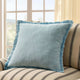 Cotton Fringed Edge Sofa Cushion Cover - Sky Blue - DUSK