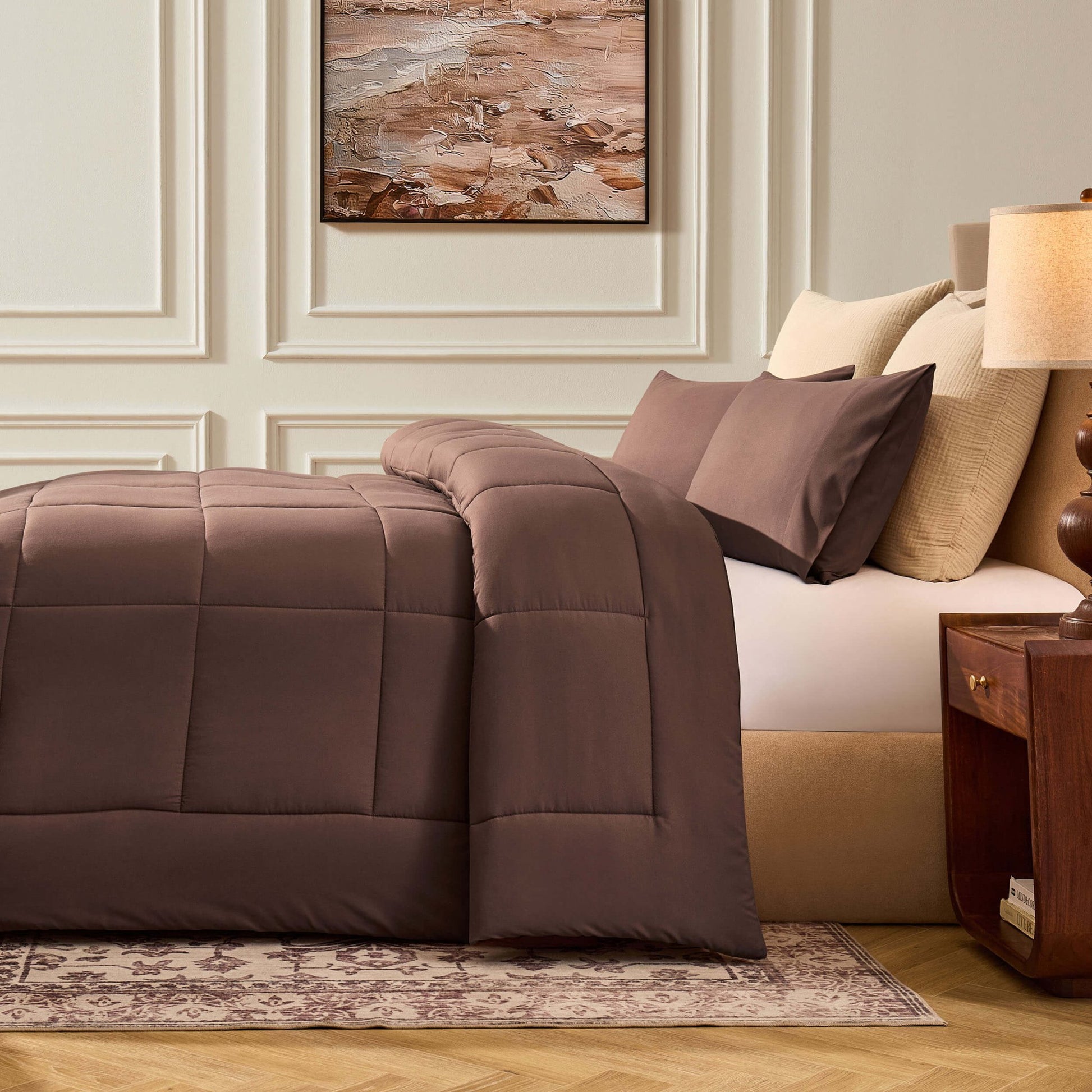 Coverless Duvet & Pillowcase Set - Brown - DUSK