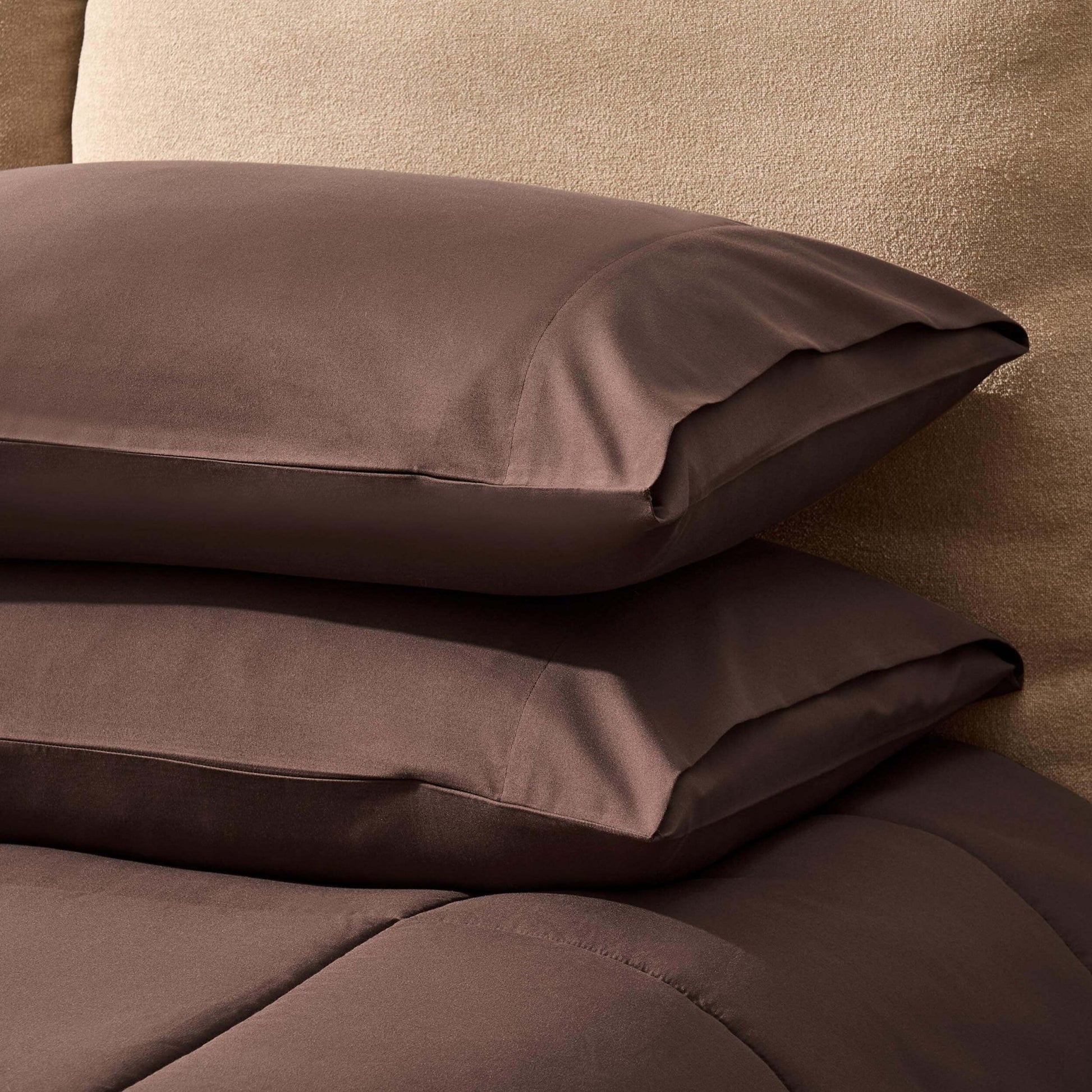 Coverless Duvet & Pillowcase Set - Brown - DUSK