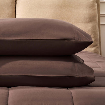 Coverless Duvet & Pillowcase Set - Brown - DUSK
