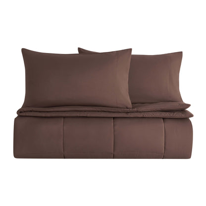 Coverless Duvet & Pillowcase Set - Brown - DUSK