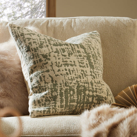 Crackle Effect Sofa Cushion Cover - Sage/White - DUSK