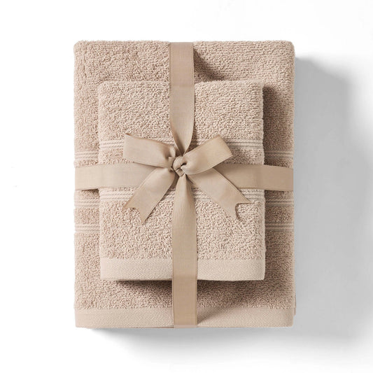 Crete 4 Piece Towel Bundle Set - Natural - DUSK