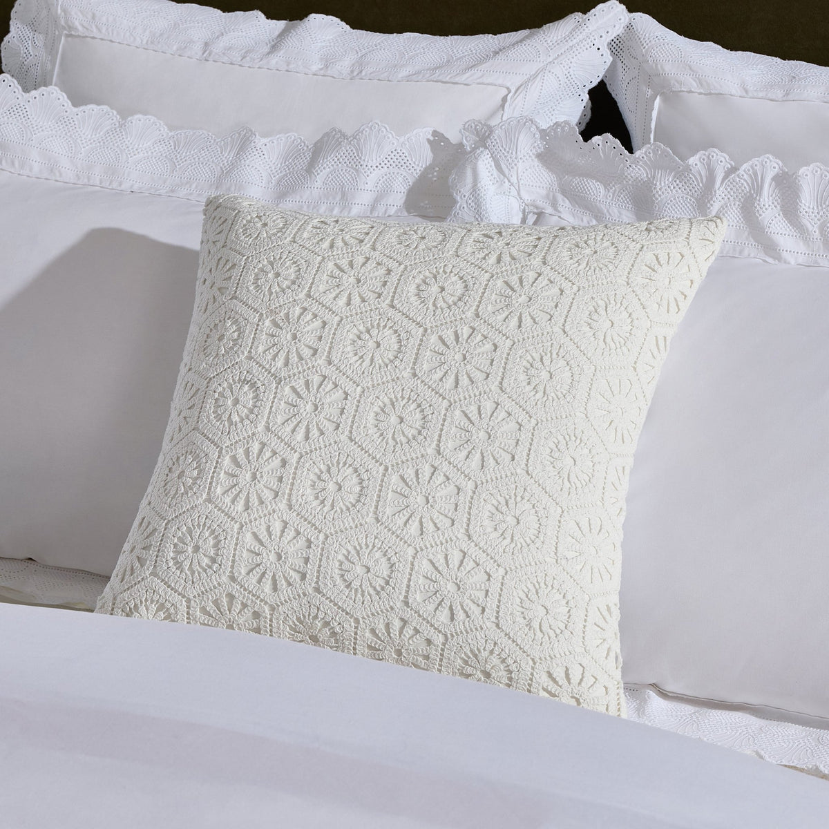 Crochet Knit Cushion Cover - Off White - DUSK