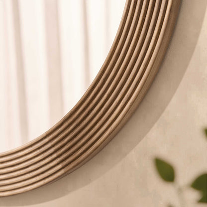 Cyrus Circle Wood Mirror - Light Wood - DUSK
