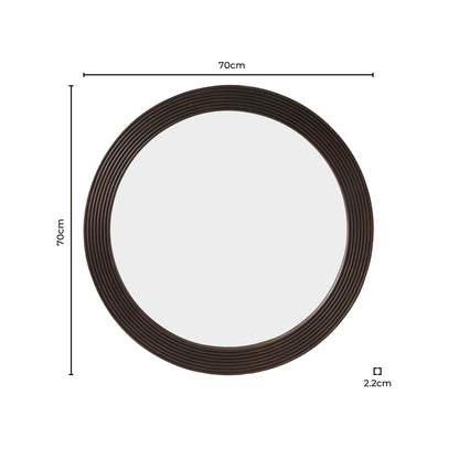 Cyrus Circle Wood Mirror - Walnut - DUSK